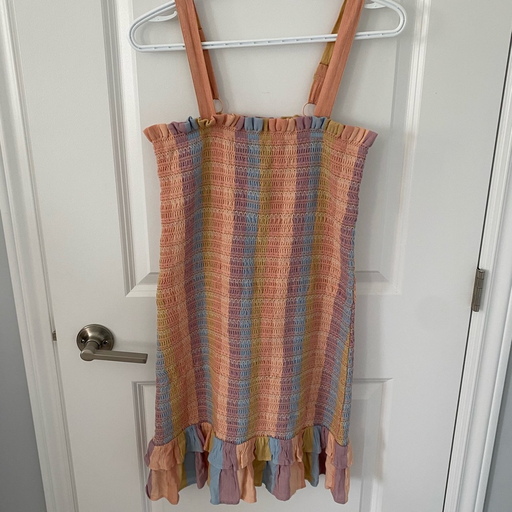NWT American Eagle Smocked Striped Bodycon Dress - Picture 3 of 7